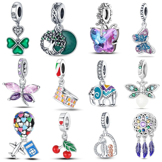 Blue Zircon Owl & Sea Animal Silver Charms