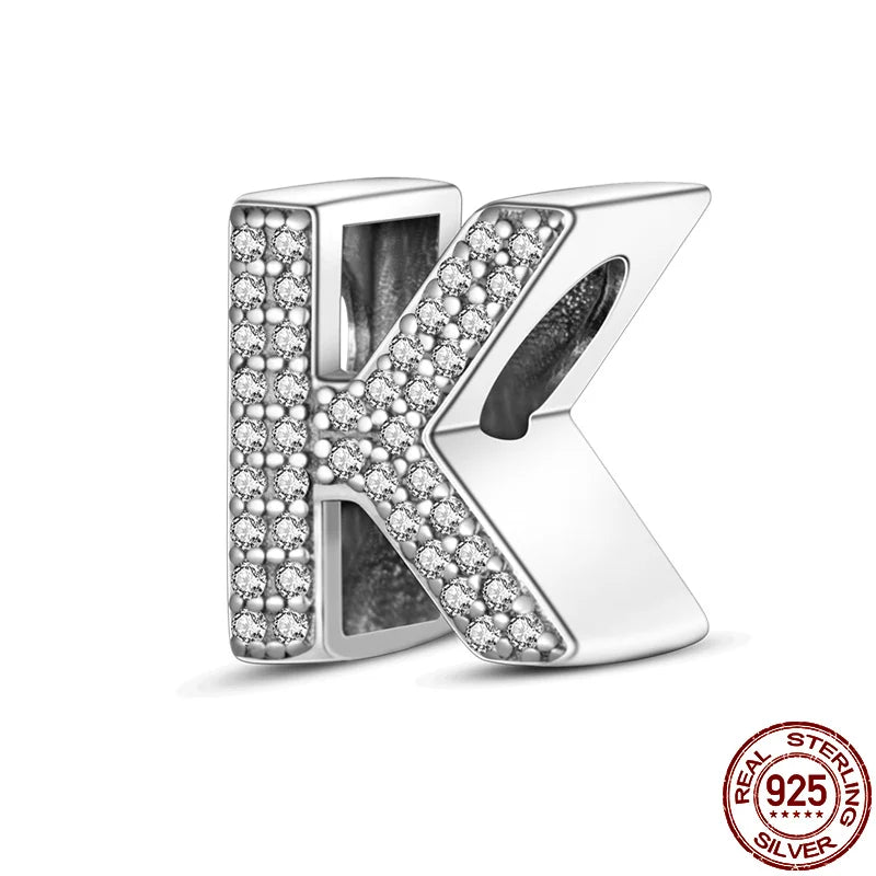 Alphabet Silver Charms Bracelet Beads
