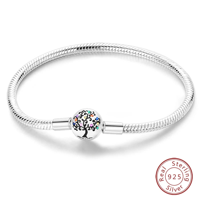 Star Moon Sun Clover 925 Silver Bracelet
