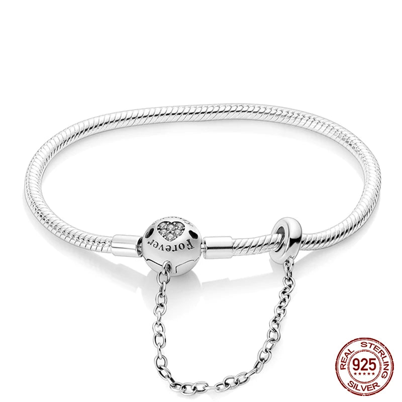 Star Moon Sun Clover 925 Silver Bracelet