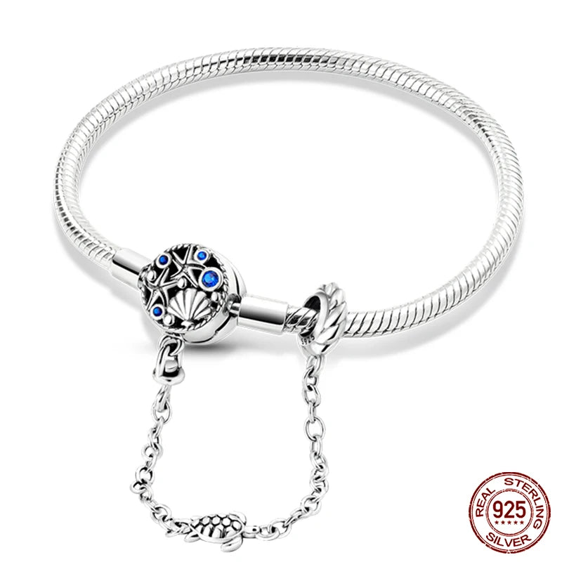 Star Moon Sun Clover 925 Silver Bracelet