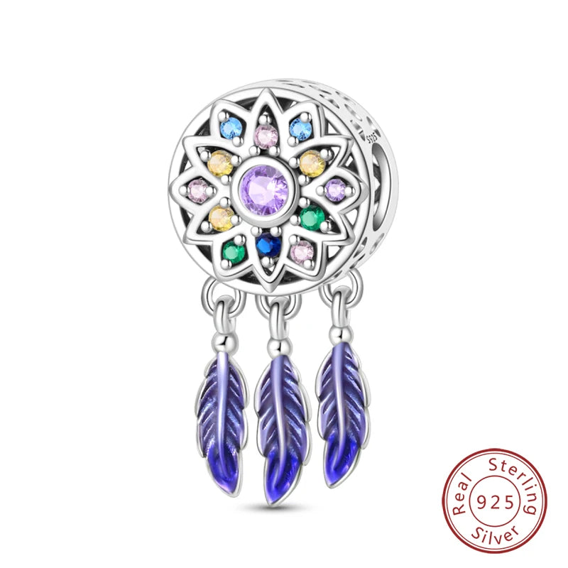 Blue Zircon Owl & Sea Animal Silver Charms