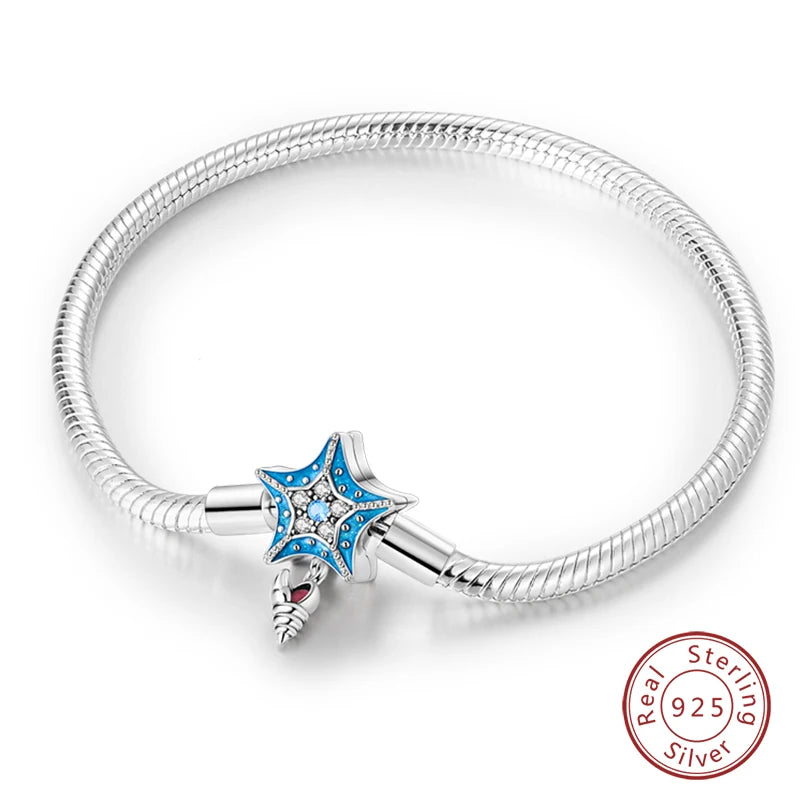 925 Silver Snake Chain Heart Lock Bracelet