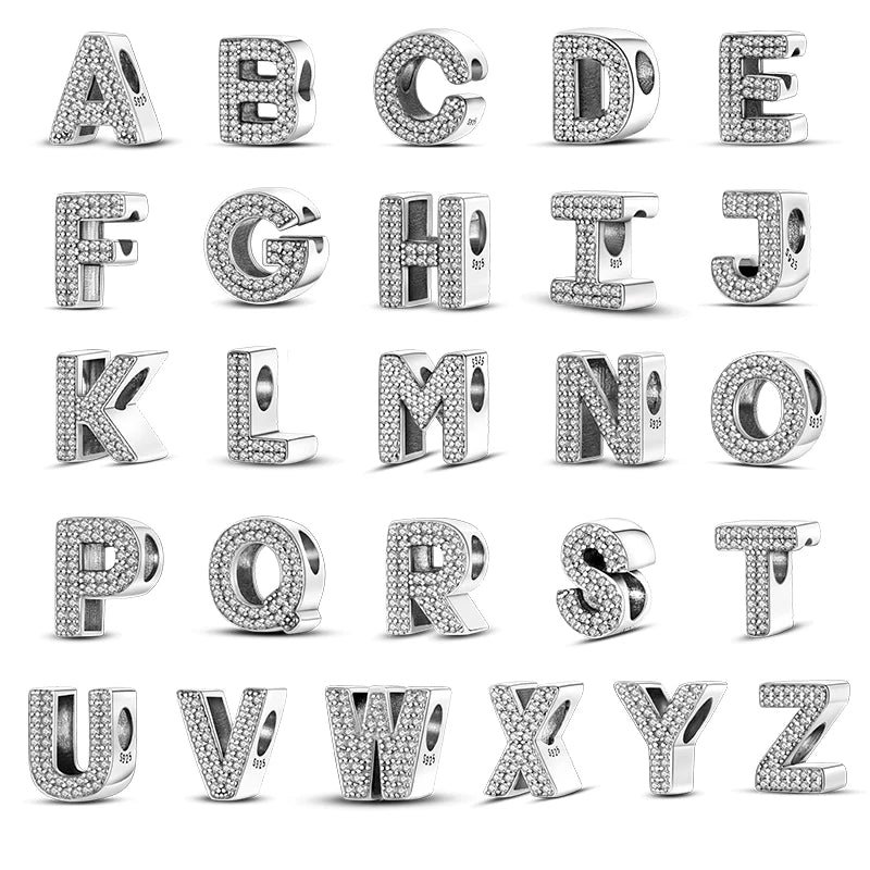Alphabet Silver Charms Bracelet Beads