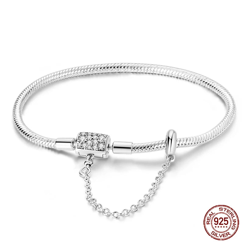 Star Moon Sun Clover 925 Silver Bracelet