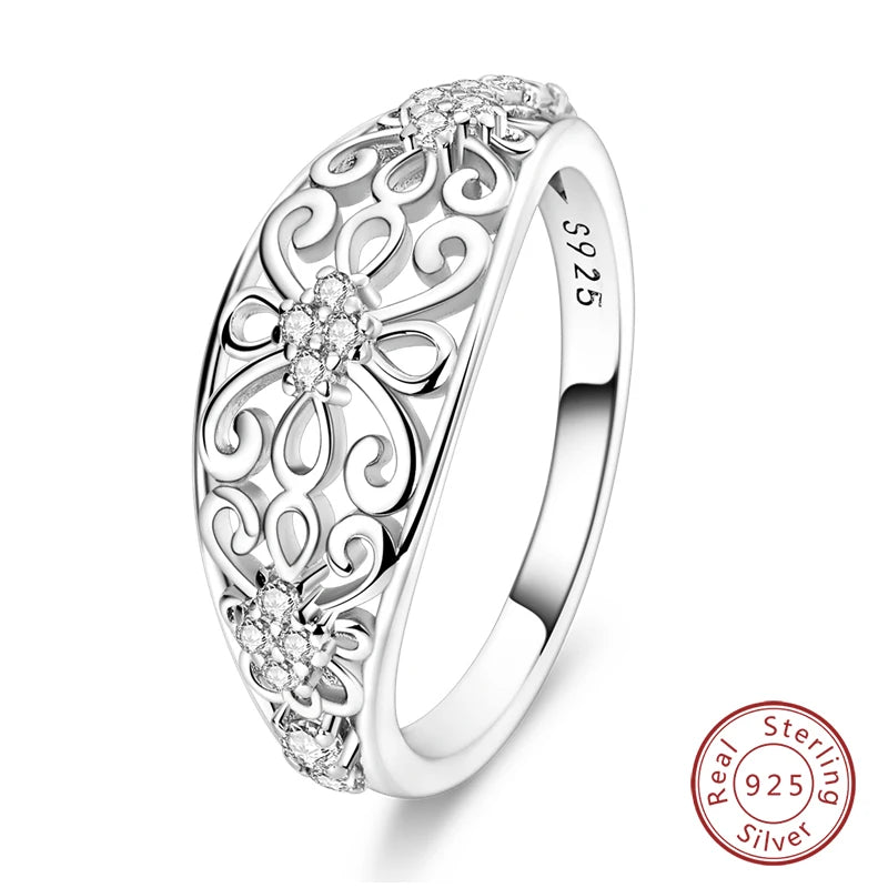 Star Moon Colorful Zircon 925 Silver Ring
