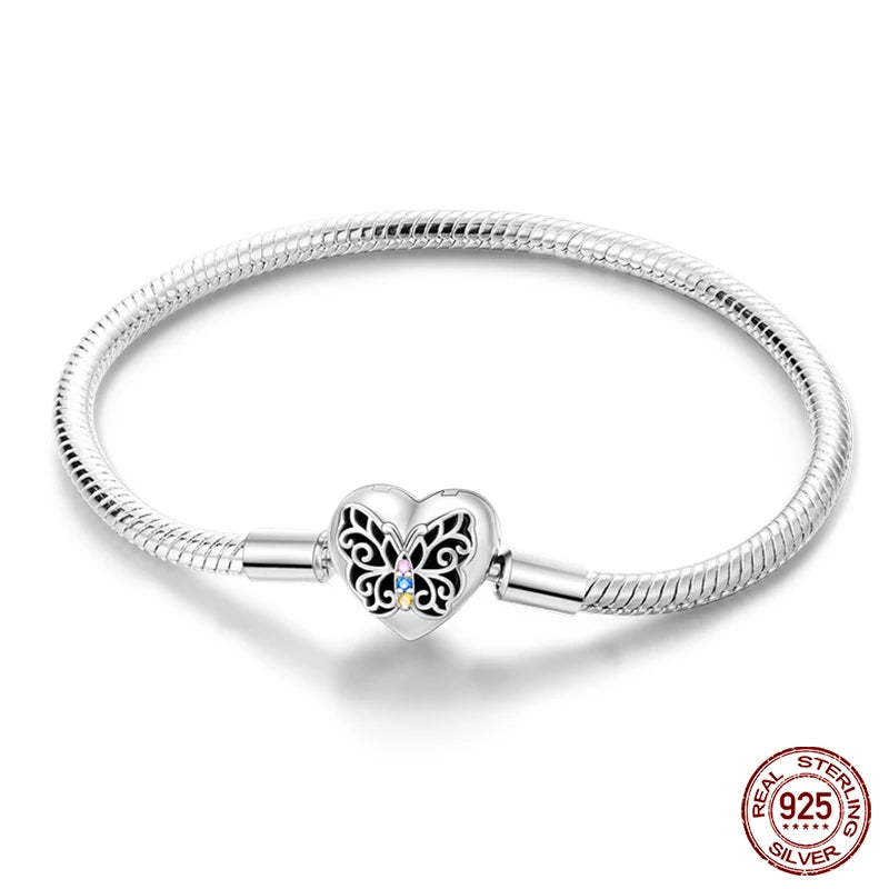 Star Moon Sun Clover 925 Silver Bracelet