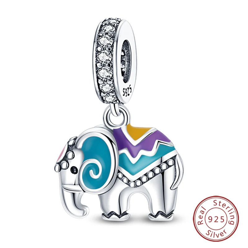 Blue Zircon Owl & Sea Animal Silver Charms