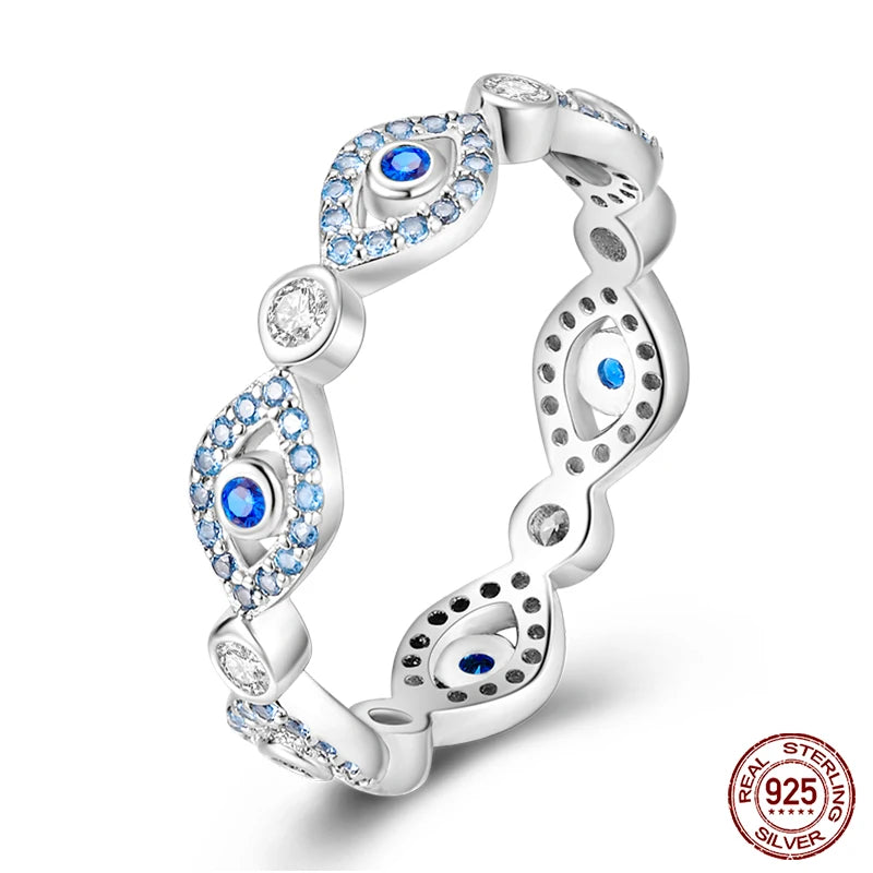 Star Moon Colorful Zircon 925 Silver Ring
