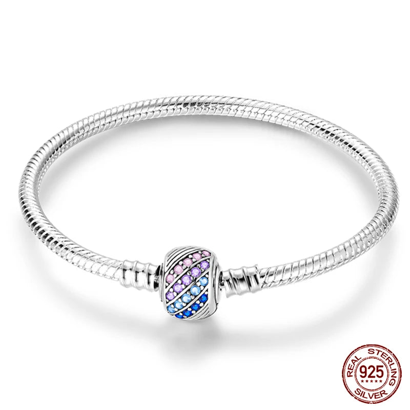 Star Moon Sun Clover 925 Silver Bracelet