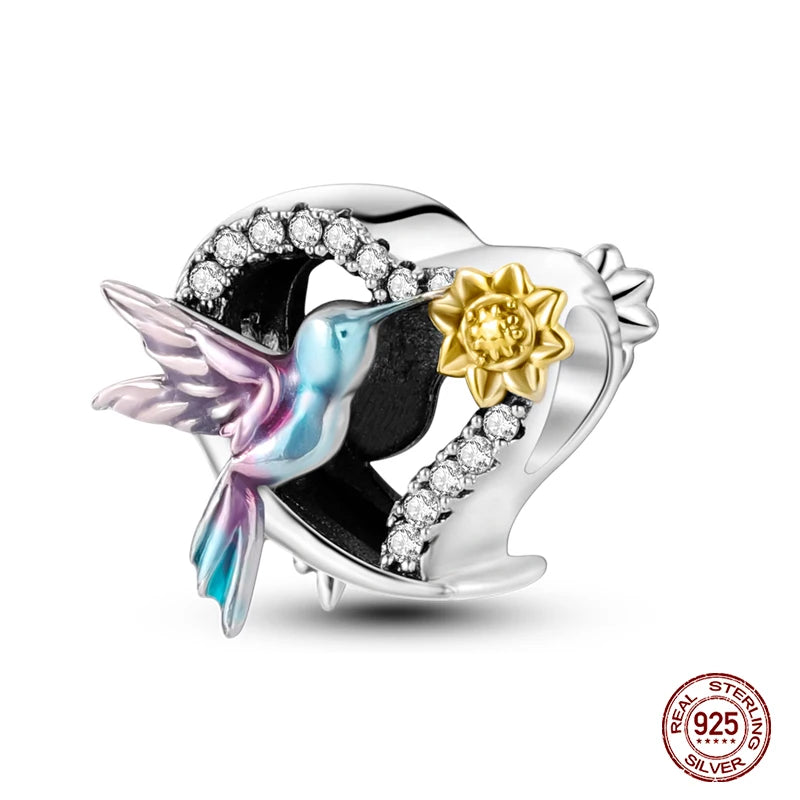 Blue Zircon Owl & Sea Animal Silver Charms