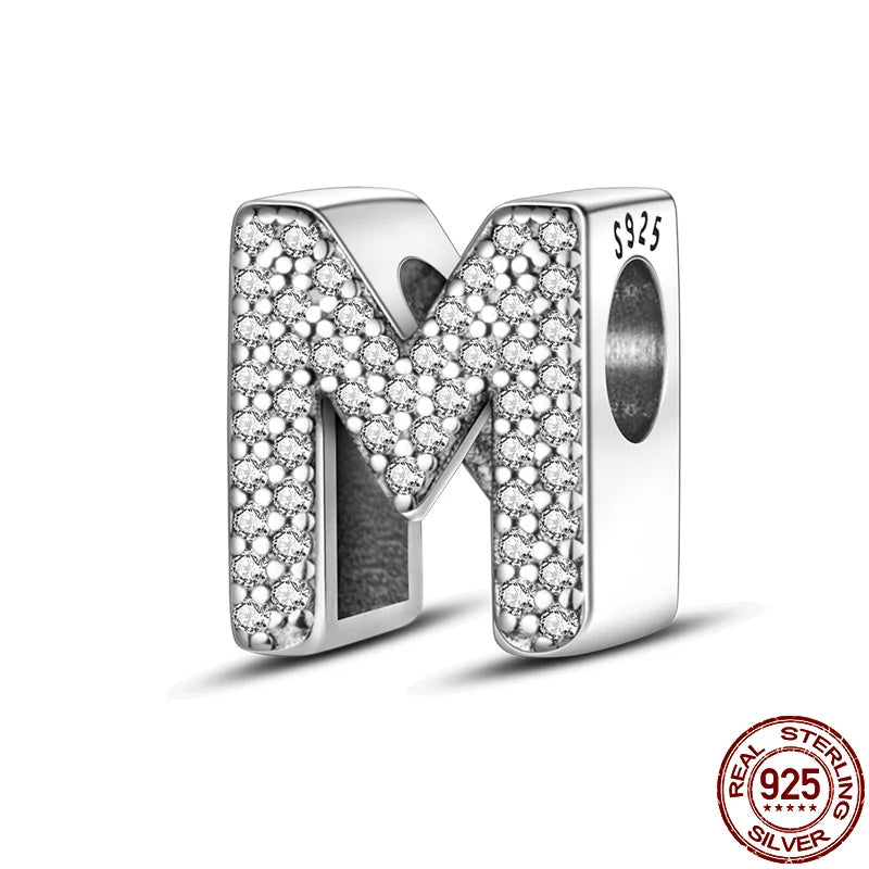 Alphabet Silver Charms Bracelet Beads
