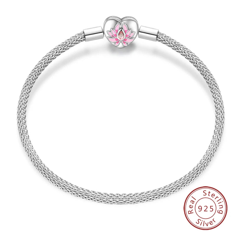 Star Moon Sun Clover 925 Silver Bracelet