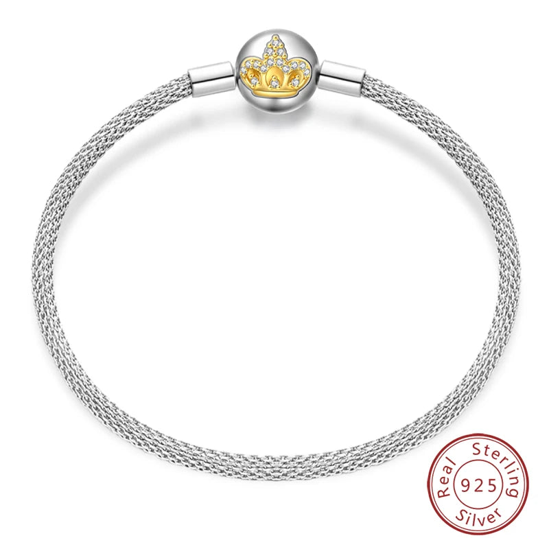 Star Moon Sun Clover 925 Silver Bracelet