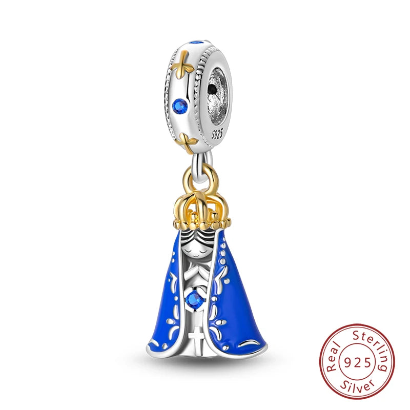Blue Zircon Owl & Sea Animal Silver Charms