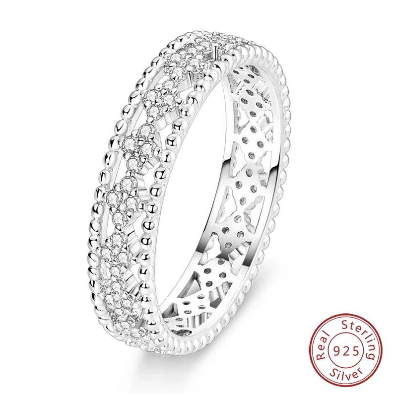 Star Moon Colorful Zircon 925 Silver Ring