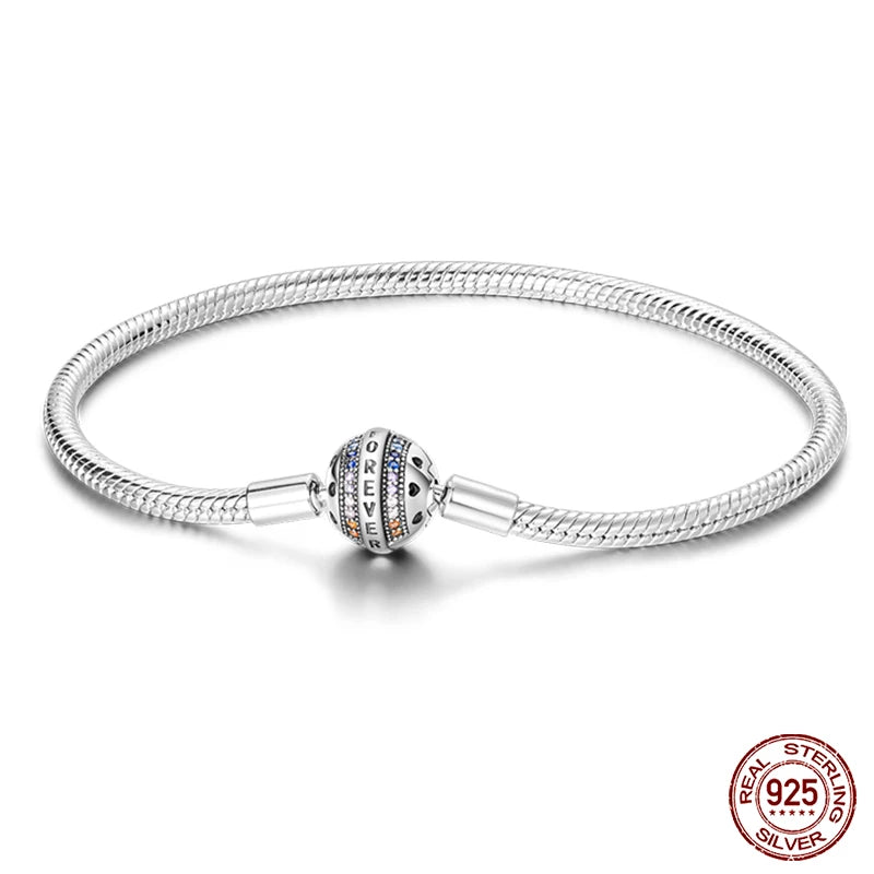 Star Moon Sun Clover 925 Silver Bracelet