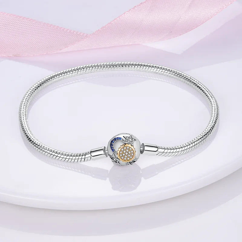 Star Moon Sun Clover 925 Silver Bracelet
