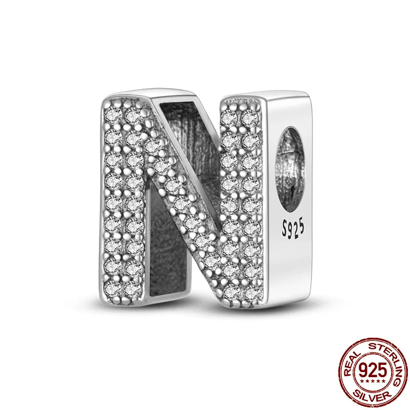 Alphabet Silver Charms Bracelet Beads