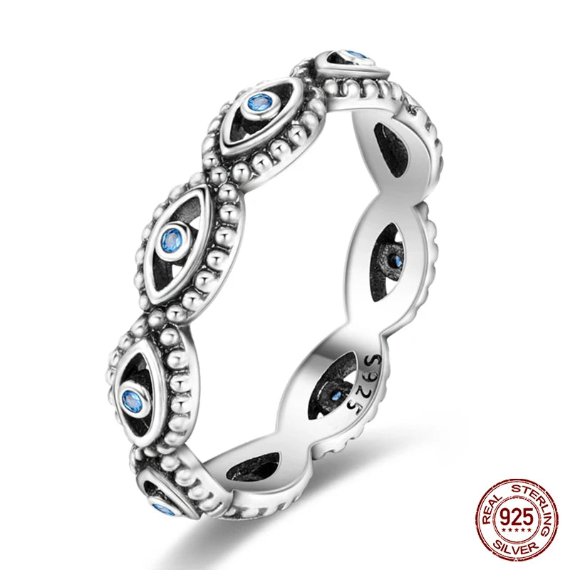 Star Moon Colorful Zircon 925 Silver Ring