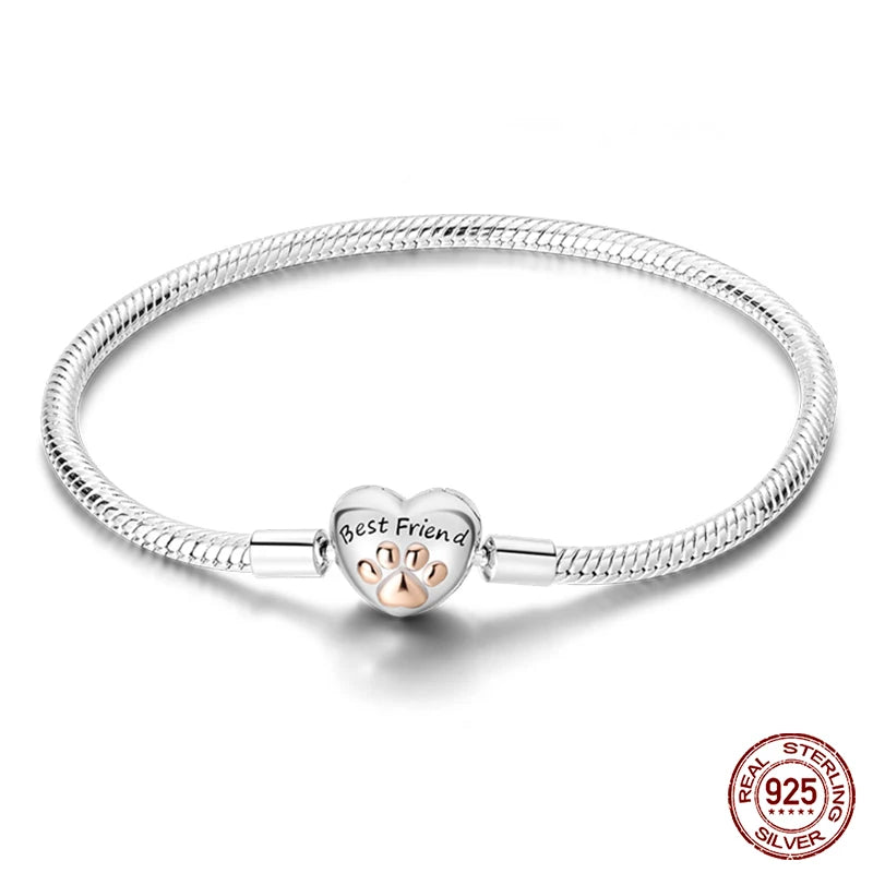 Star Moon Sun Clover 925 Silver Bracelet