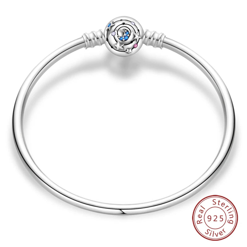 Star Moon Sun Clover 925 Silver Bracelet