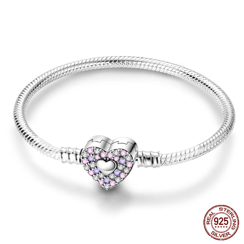 Star Moon Sun Clover 925 Silver Bracelet