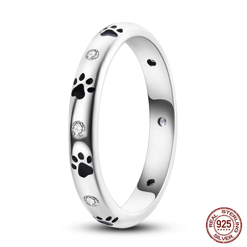 Star Moon Colorful Zircon 925 Silver Ring