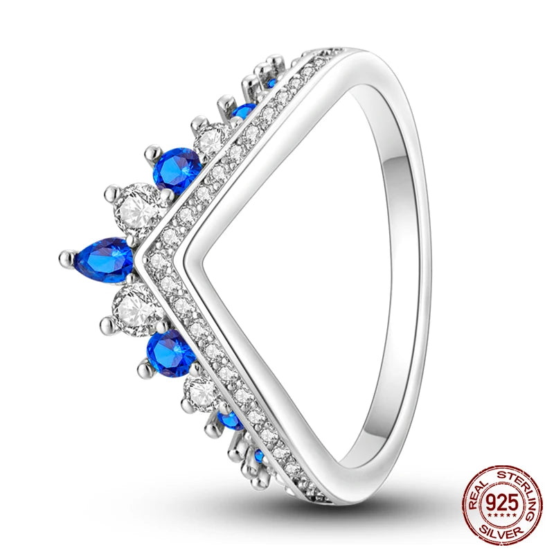 Star Moon Colorful Zircon 925 Silver Ring