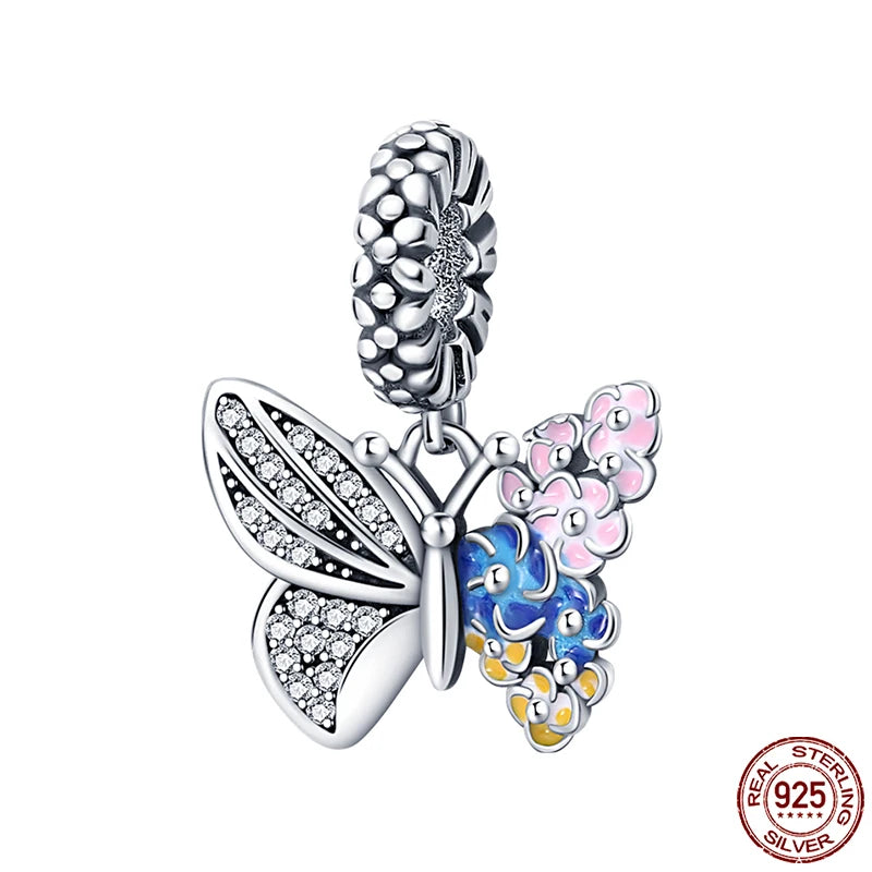 Blue Zircon Owl & Sea Animal Silver Charms