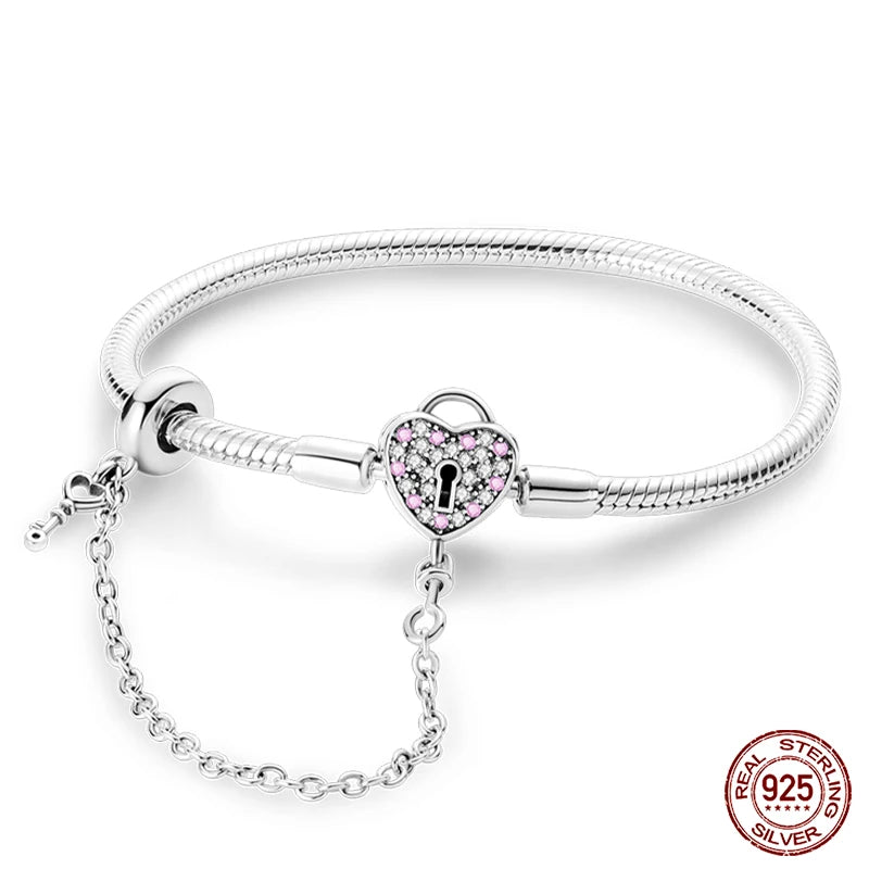 Star Moon Sun Clover 925 Silver Bracelet