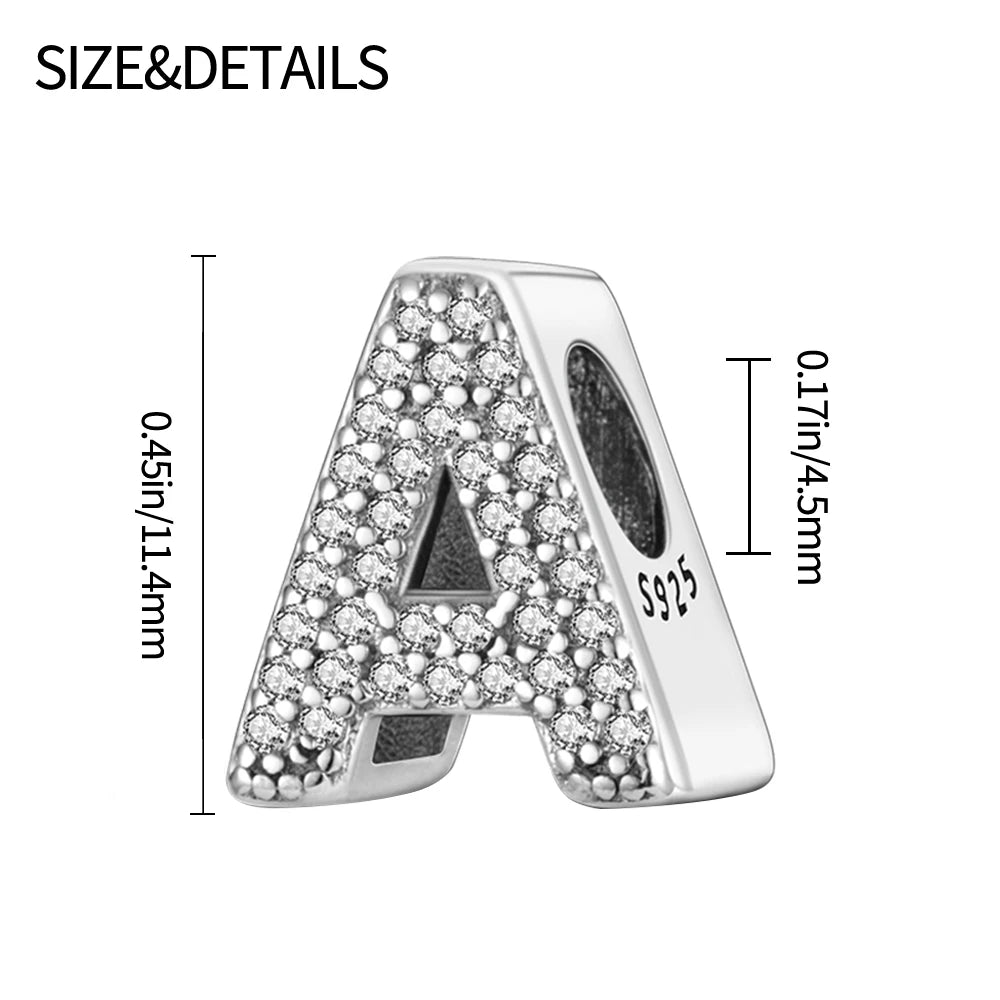 Alphabet Silver Charms Bracelet Beads