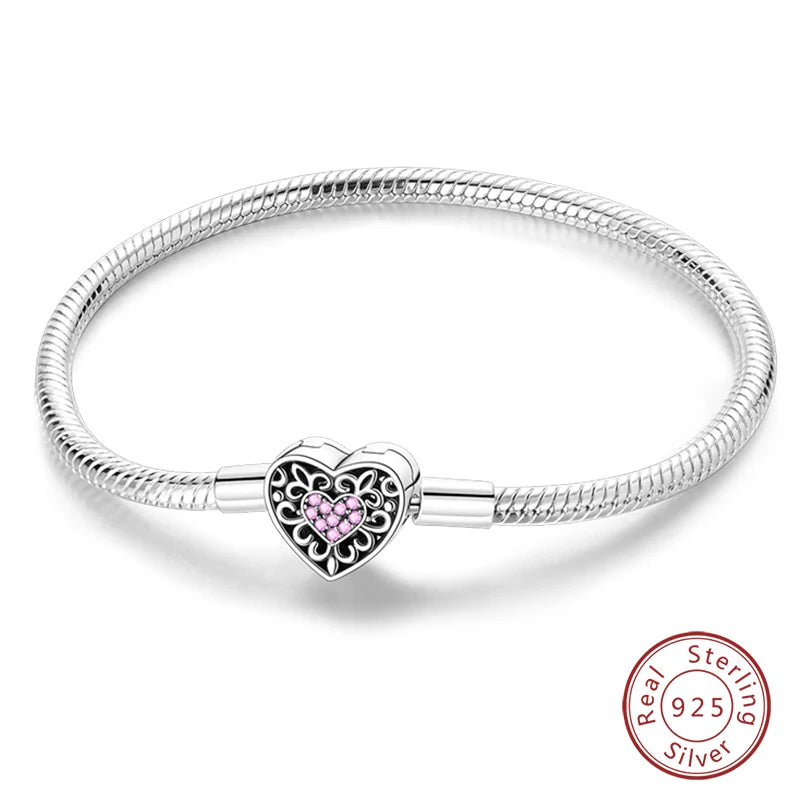 Star Moon Sun Clover 925 Silver Bracelet
