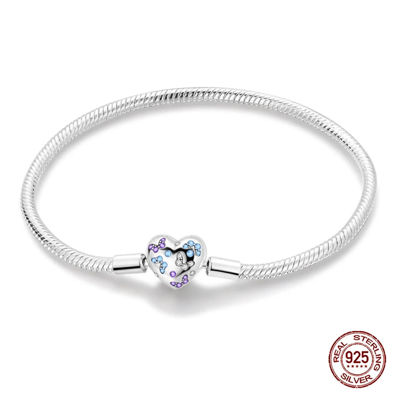 Star Moon Sun Clover 925 Silver Bracelet