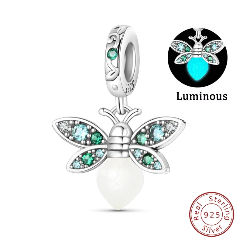 Blue Zircon Owl & Sea Animal Silver Charms