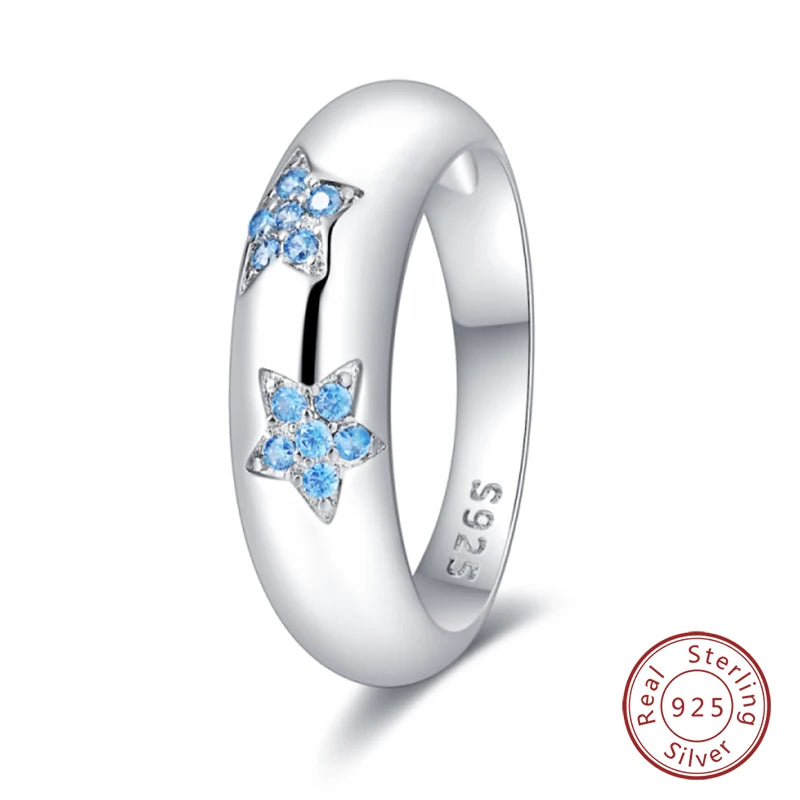 Romantic Pink Heart Snowflake 925 Ring