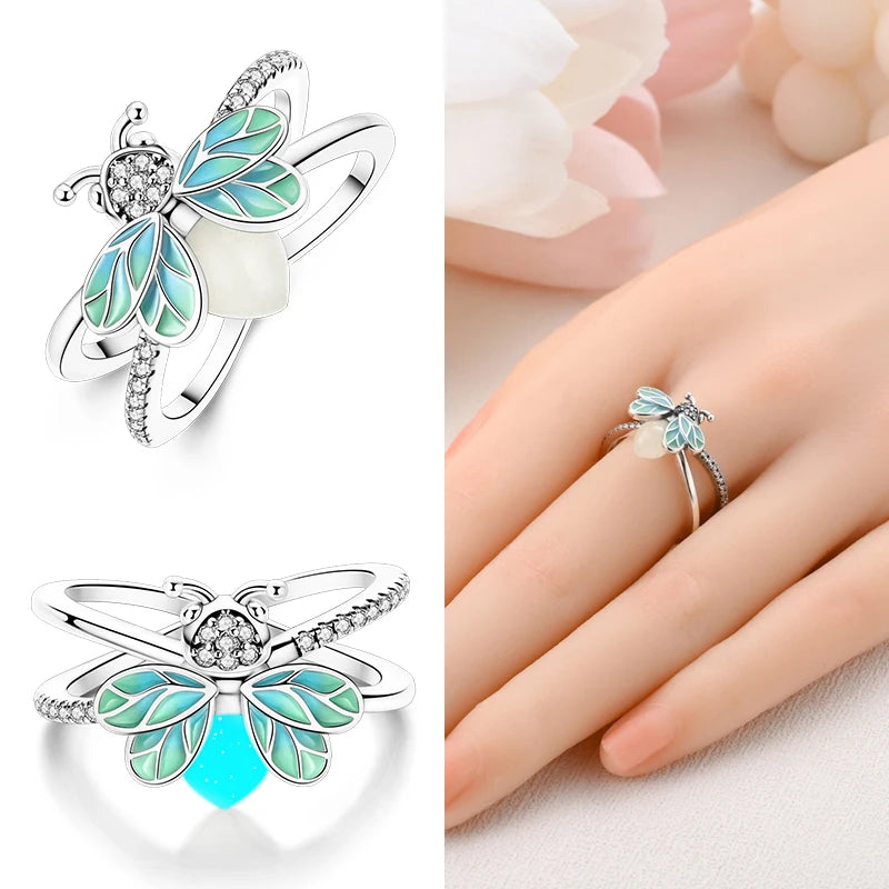 Star Moon Colorful Zircon 925 Silver Ring
