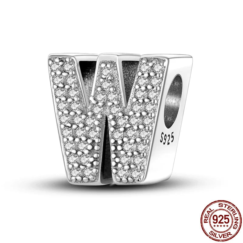 Alphabet Silver Charms Bracelet Beads