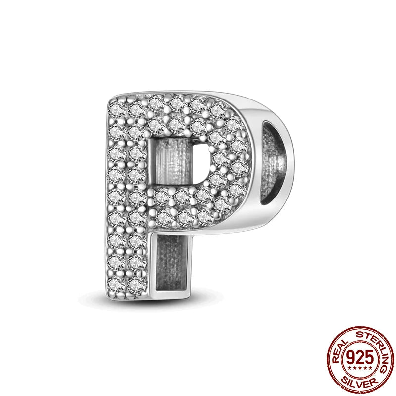Alphabet Silver Charms Bracelet Beads