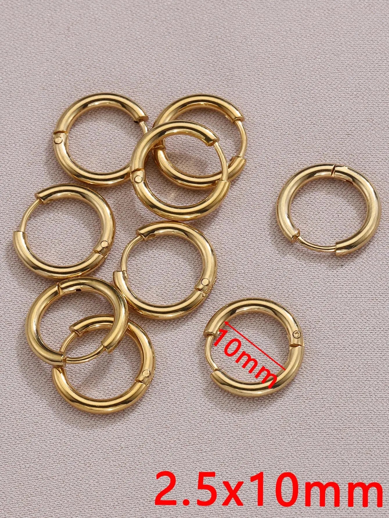 Gold Stainless Steel Hoop Earrings Set – Unisex Punk Hip-Hop Jewelry