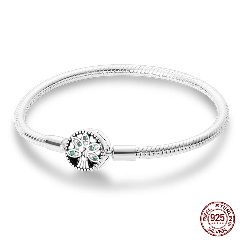Star Moon Sun Clover 925 Silver Bracelet