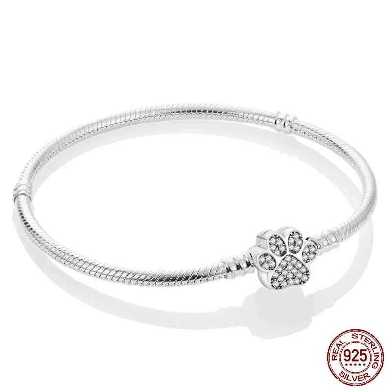 Star Moon Sun Clover 925 Silver Bracelet