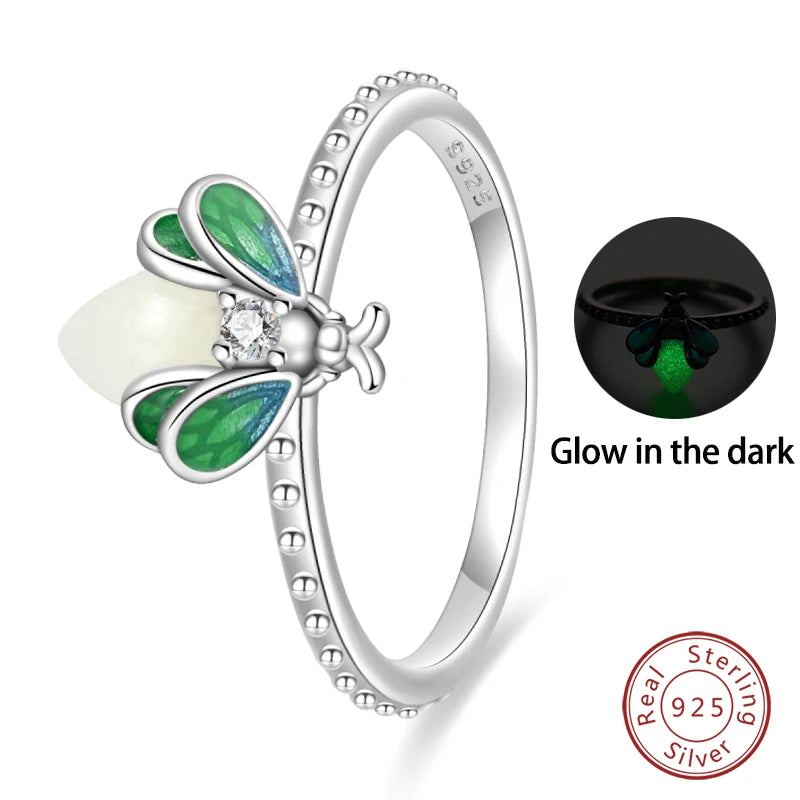 Pink Heart Crown Star Moon 925 Silver Ring