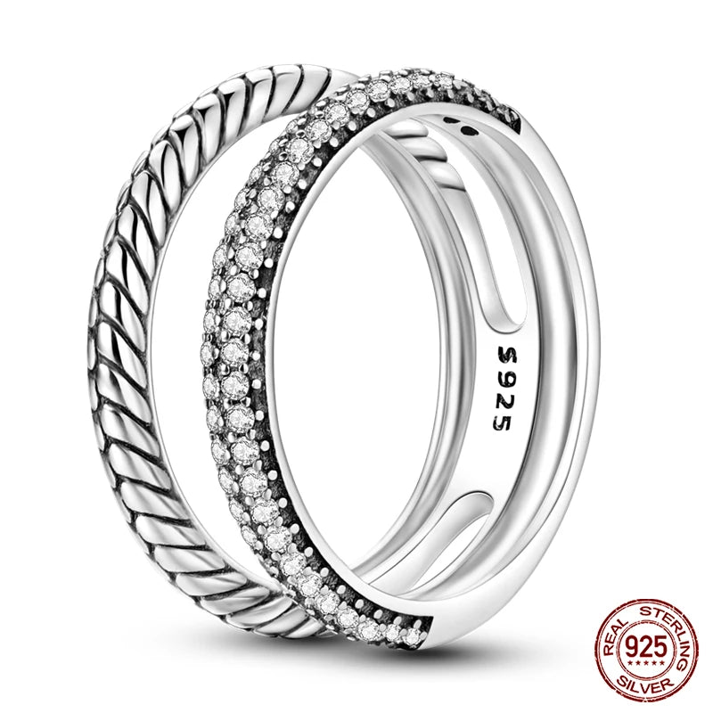 Star Moon Colorful Zircon 925 Silver Ring
