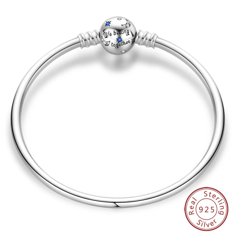 Star Moon Sun Clover 925 Silver Bracelet
