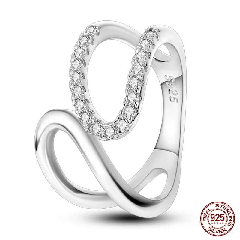 Star Moon Colorful Zircon 925 Silver Ring