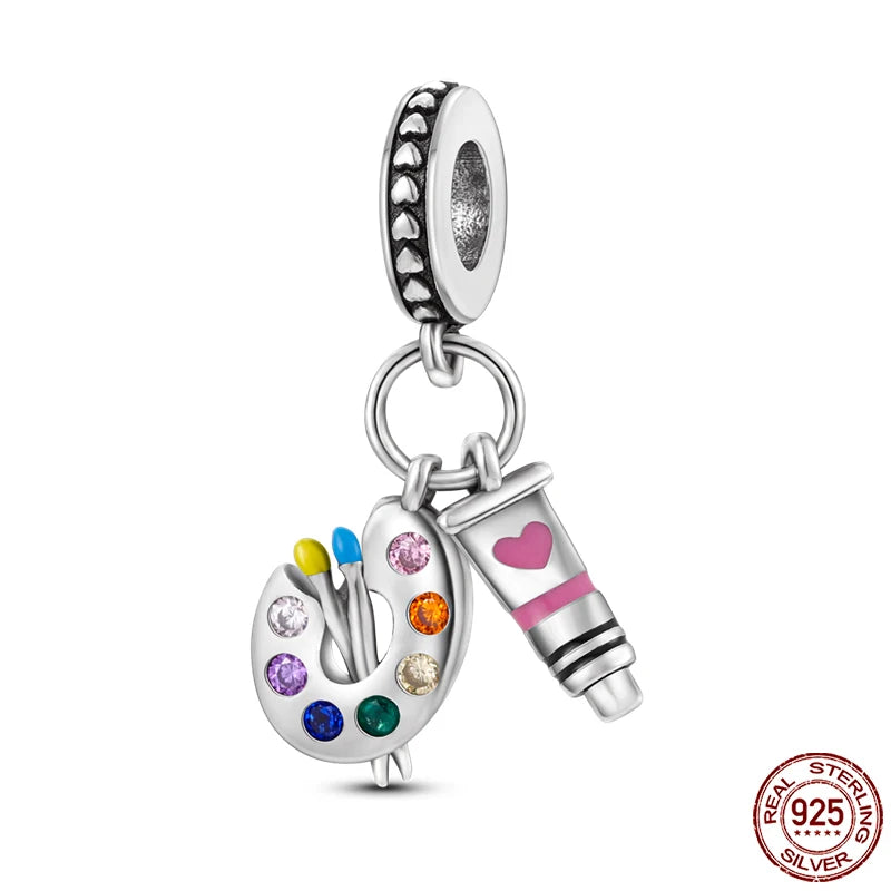 Blue Zircon Owl & Sea Animal Silver Charms