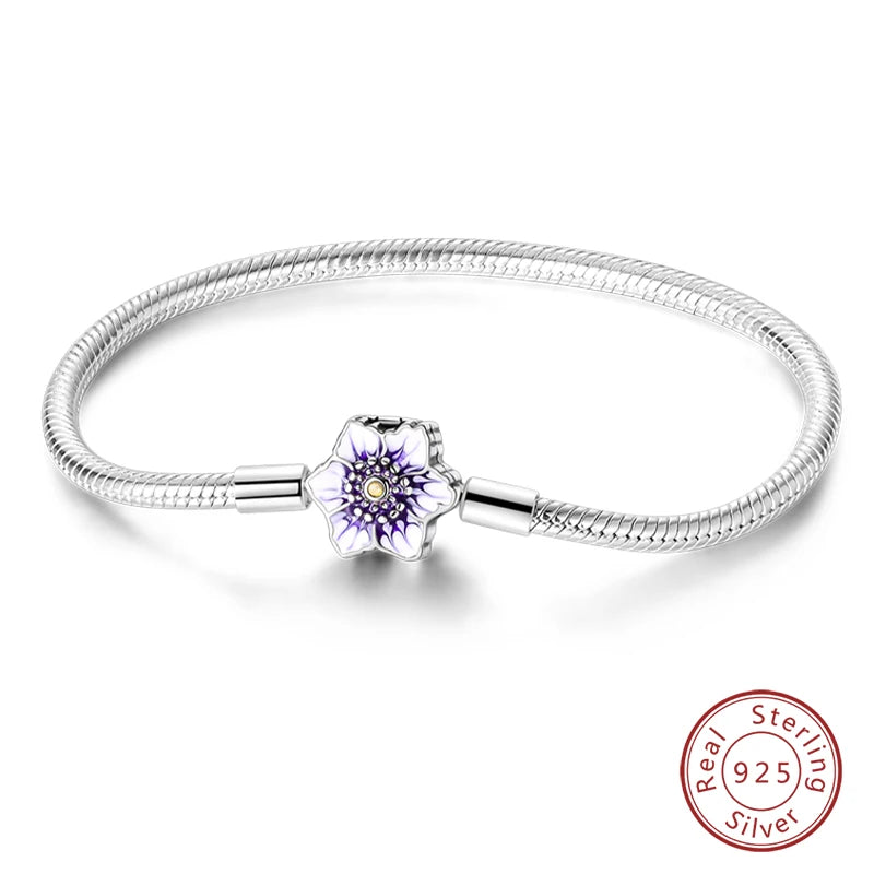 Star Moon Sun Clover 925 Silver Bracelet