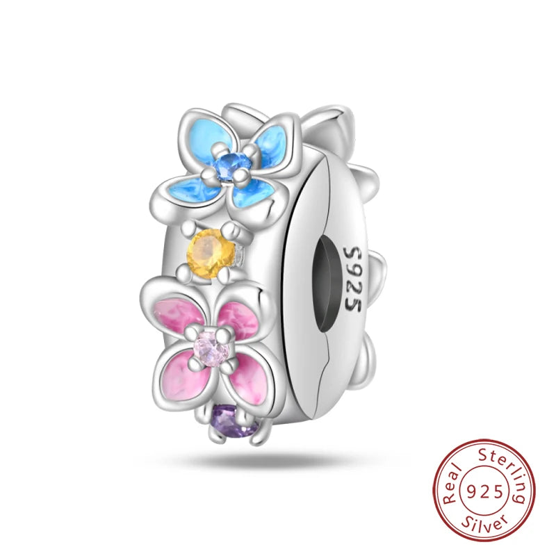 Blue Zircon Owl & Sea Animal Silver Charms