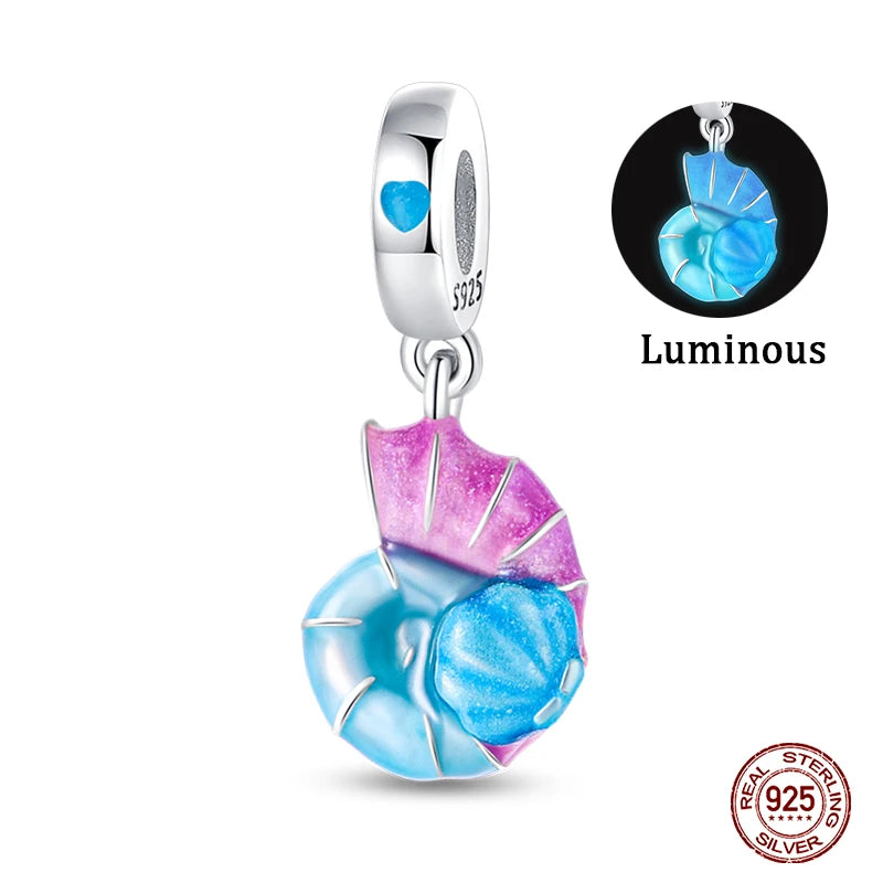 Blue Zircon Owl & Sea Animal Silver Charms